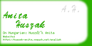 anita huszak business card